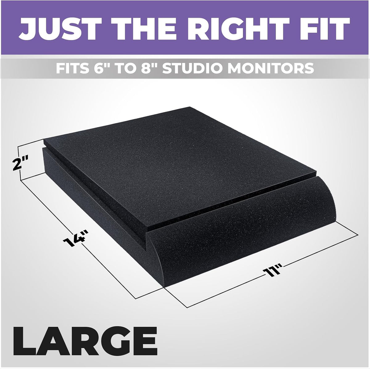 Liquid Stands Studio Monitor Sound Isolation Pads for Speakers 6"-8" High-Density Speaker Foam Pads that Prevents Vibrations Angled Speakers Riser - Acoustic Speaker Isolation Pad for Floor, Desktop