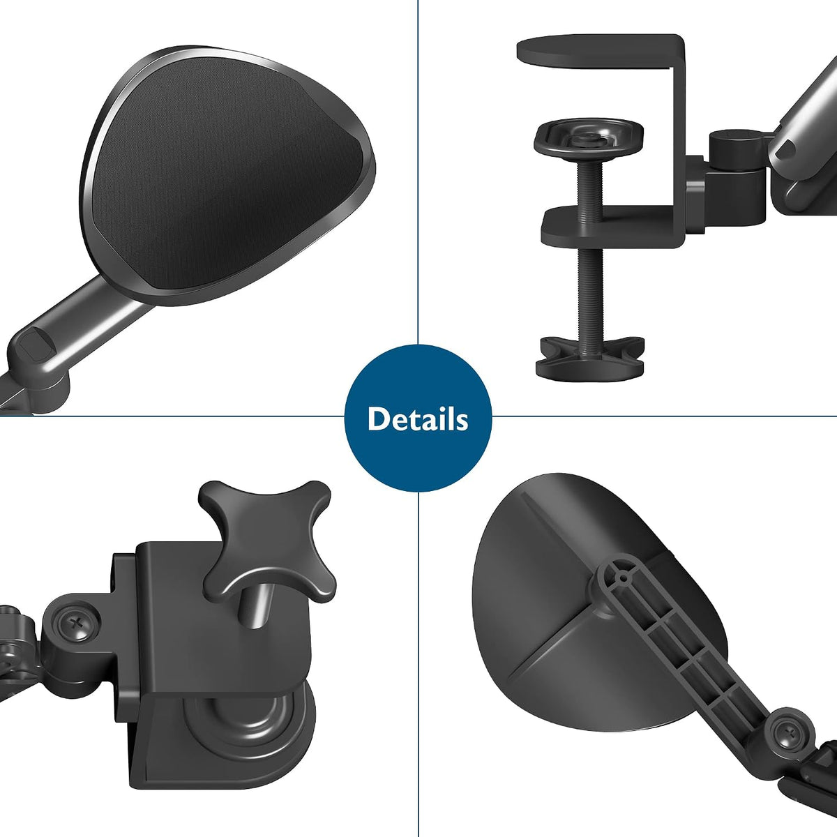 BONTEC Adjustable Arm Rest for Desk, 360° Rotating & Extendable, Aluminum