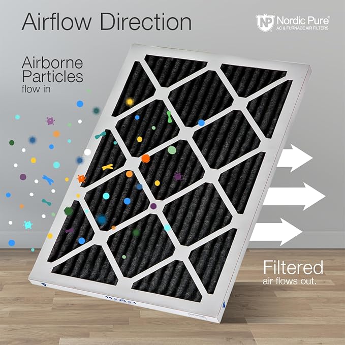 Nordic Pure 18x24x1 Pure Carbon Pleated Odor Reduction Furnace Air Filters 2