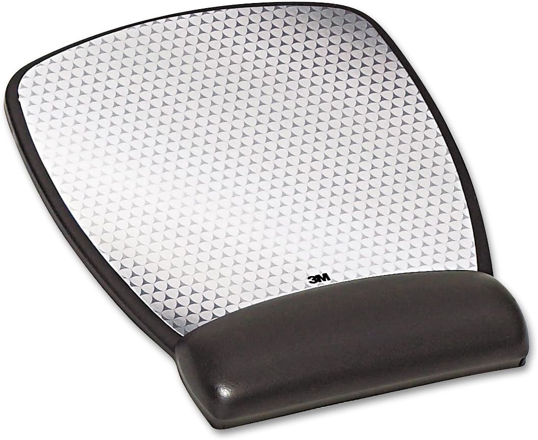 3M Precise Leatherette Mouse Pad w/Wrist Rest, 6-3/4 x 8-3/5, Black (MW309LE)