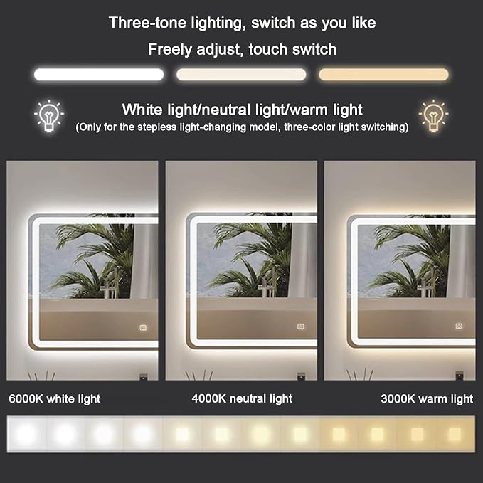 Bathroom Mirror with LED Lights，LED Bathroom Mirror，Illuminated Led Bathroom
