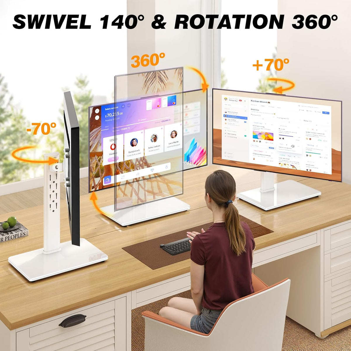 TAVR Furniture Single Monitor Stand VESA Mount for 13-32 Inch Screens