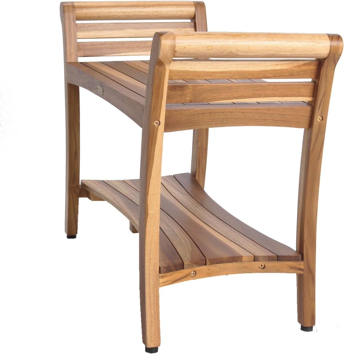EcoDecors Symmetry 30-Inch Teak Shower Bench, Natural Finish