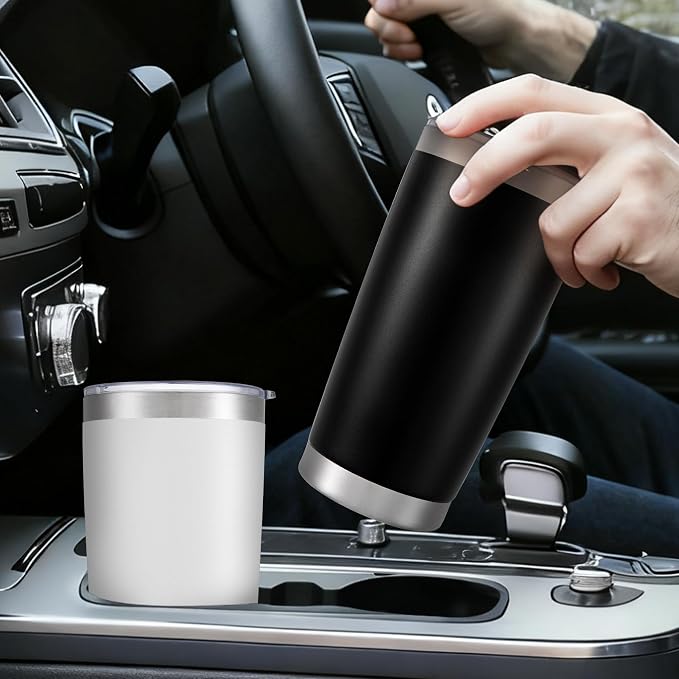 20oz Tumbler Bulk with Lid Stainless Steel Tumblers, 6 Pack | Leak Proof Lid