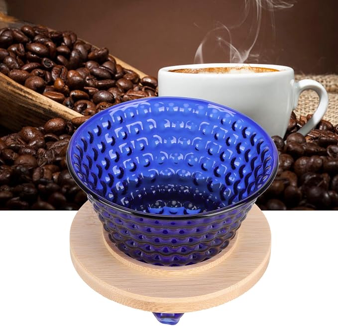 AUNMAS Coffee Dripper Pour Over Filter, Thick Glass Durable Simple Use Even
