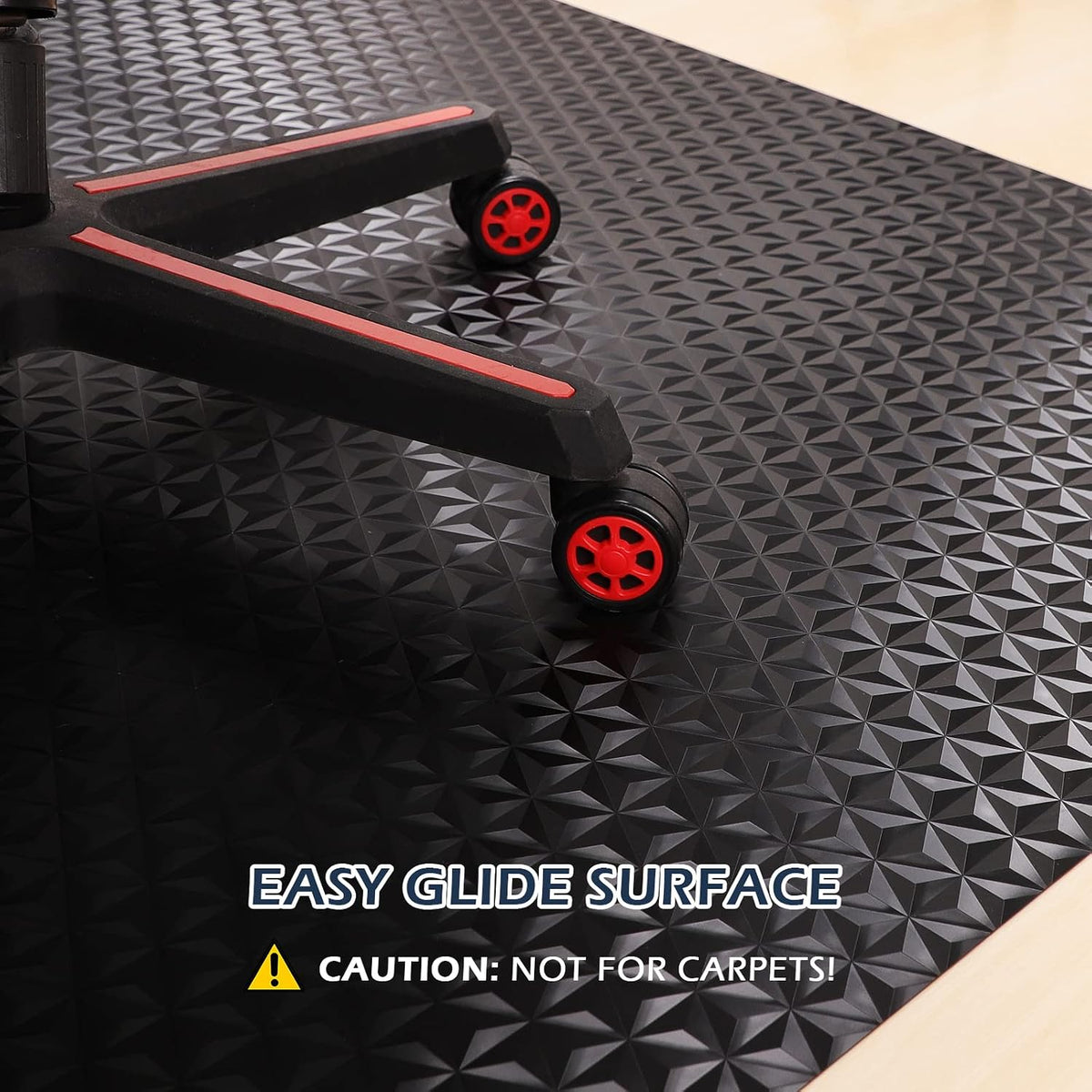 SALLOUS Chair Mat for Hard Floor, 63" x 51" Office Chair Mat for Hardwood Floor, Multi-Purpose Hard Floor Protector Under Desk Mat for Home Office, Non-Slip Vinyl Floor Mat for Gaming Chairs (Black)