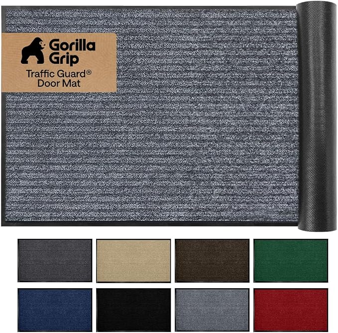GORILLA GRIP Waterproof Traffic Guard Door Mat, Heavy Duty Entryway Mats