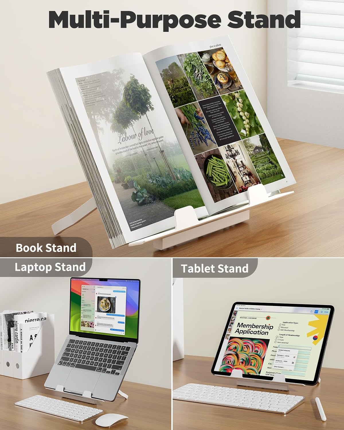 SAIJI Folding Bed Desk for Laptop, Extra Large Folding Bed Tray Table