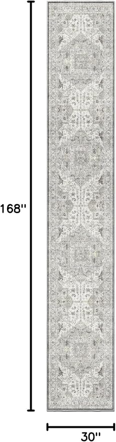 Madane Hallway Runner Rug 2'6''x14' Kitchen Runner, Non Slip Vintage Runners
