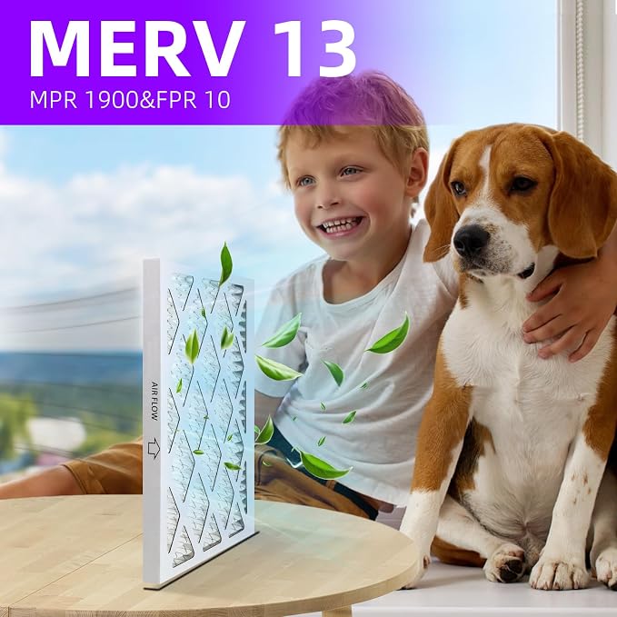 10x24x1 MERV 13 Pleated Air Filter MPR 1900 & FPR 10, Furnace Air Filters