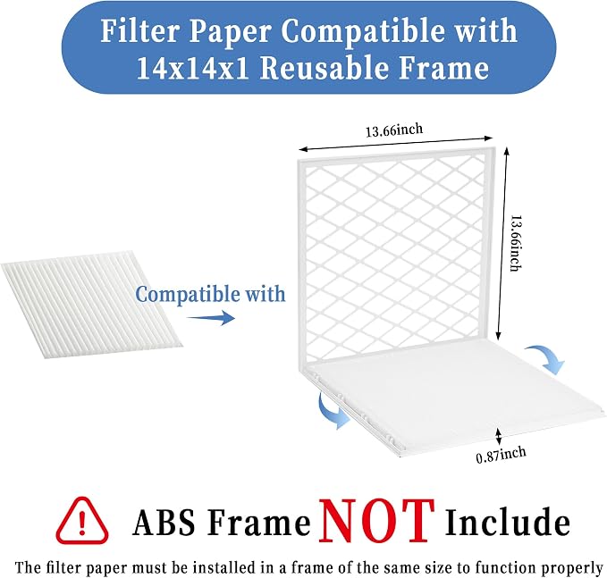 5 Pack 14x14x1 MERV 11 Air Filter Refills, Replaceable Filter Media only