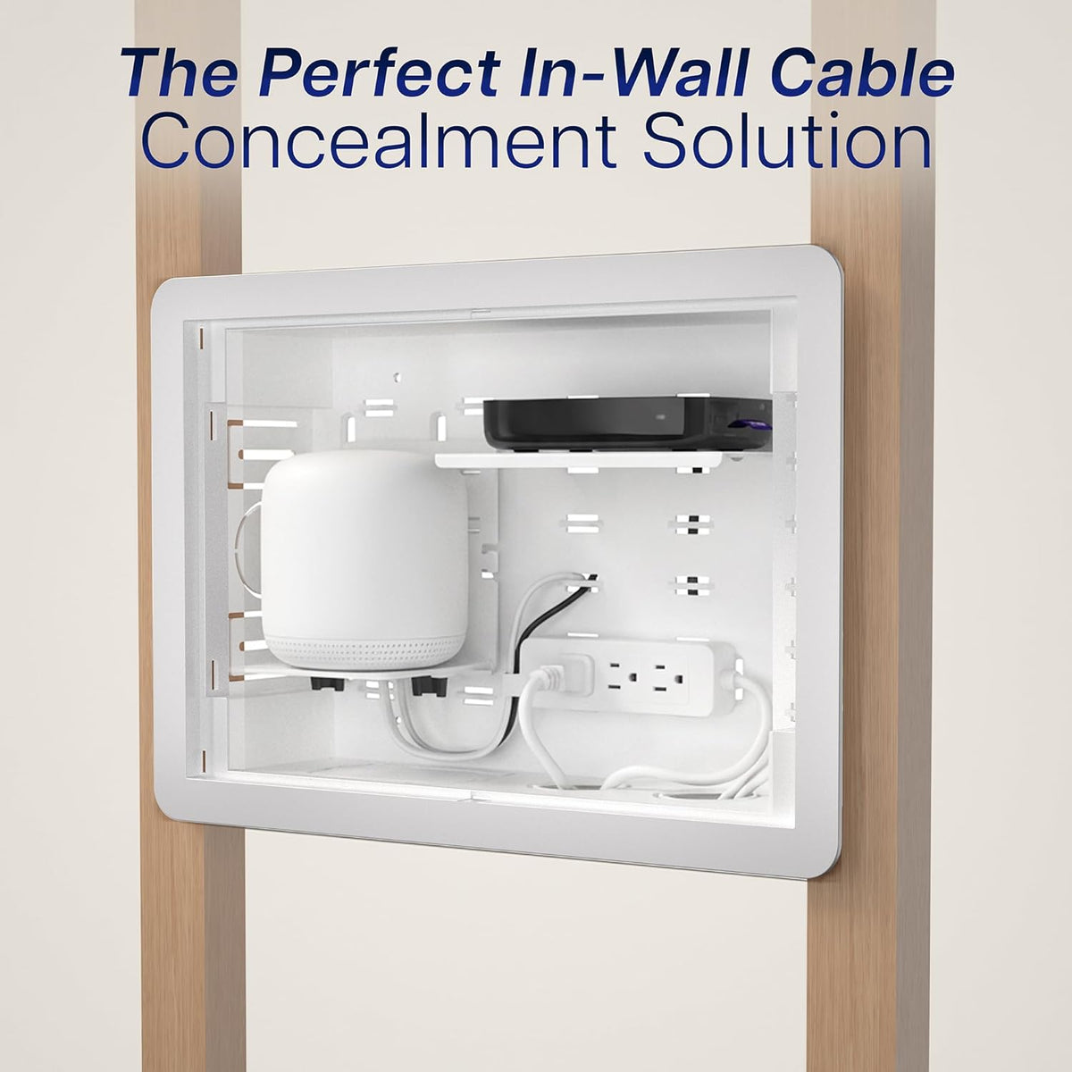 VIVO White Recessed in-Wall 9 in Media Box for Behind TV, MOUNT-CE10