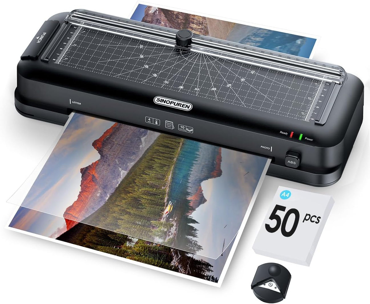 9-Inch Laminator Machine with Trimmer, 50 Pouches