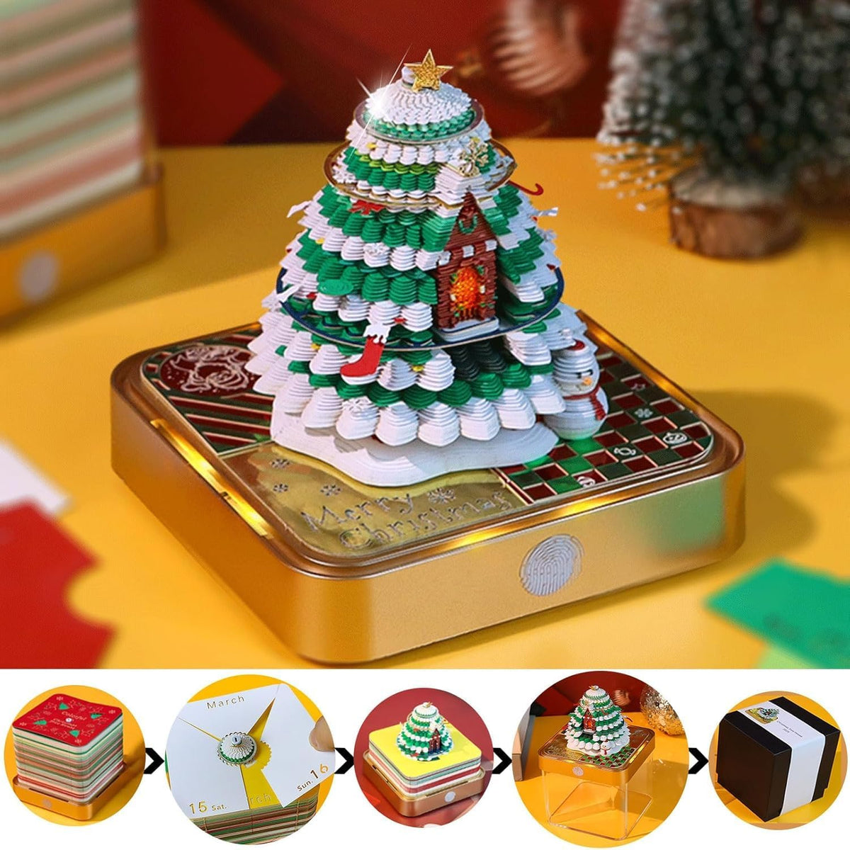 3D Calendar 2026, Time Piece Calendar 2026, Unique 3d Tear Away Memo Pad, Fun Art Desk Calendar, DIY Paper Carving 3d Notepad Gift for Christmas, New Year, Valentine