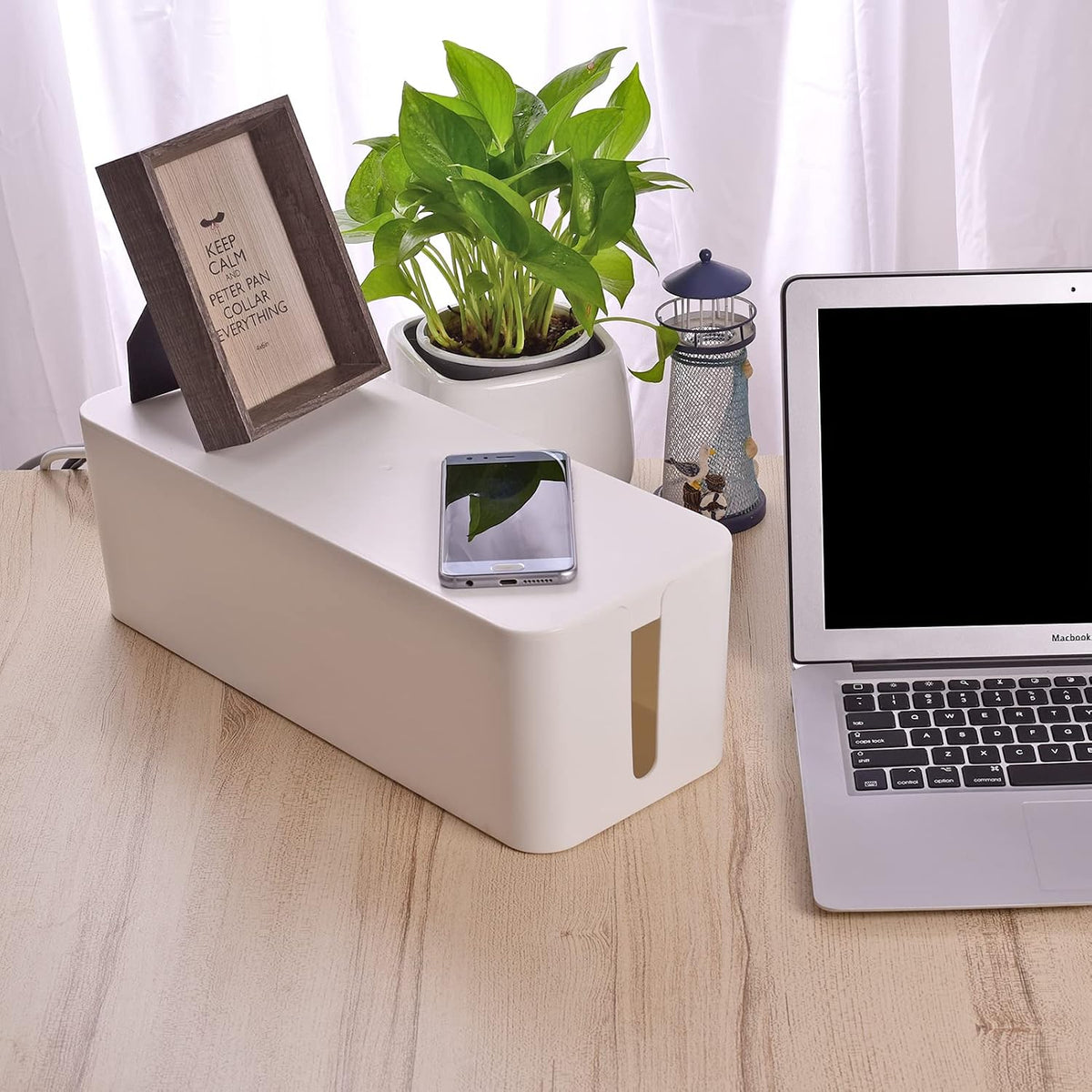 Naeety 3 Pack Cable Organizer Box, Cable Management Box for Surge Protector