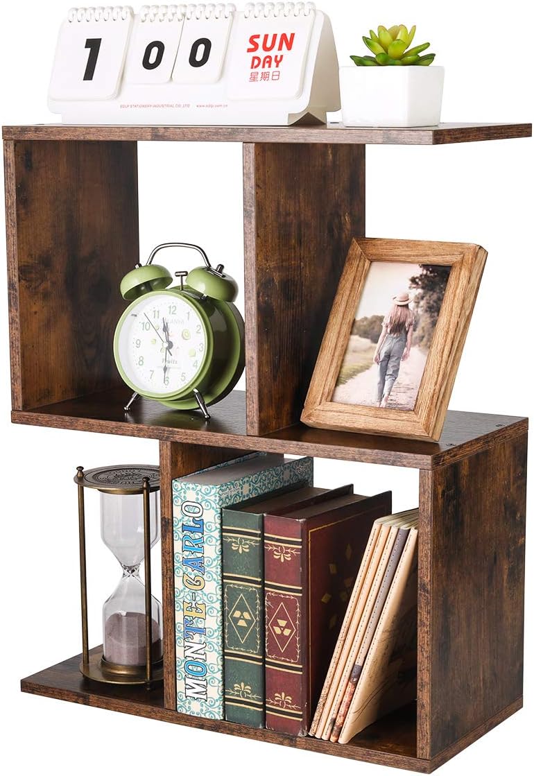 PAG-Mass Desktop Bookshelf Freestanding Wooden Countertop Bookcase Accessories Organizer Display Rack Dorm Desk Storage Shelf
