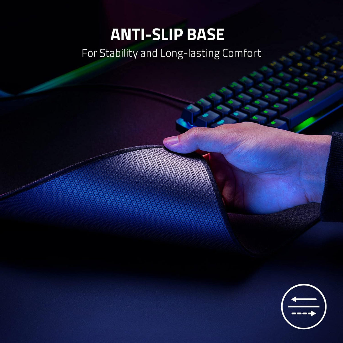 Razer Strider Hybrid Mouse Mat with a Soft Base & Smooth Glide, Black, L