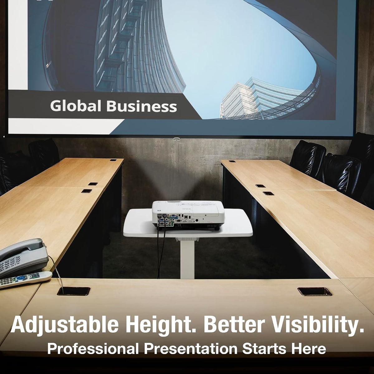 AVLT 47" Height Adjustable Mobile Workstation with Tilting Desk - White