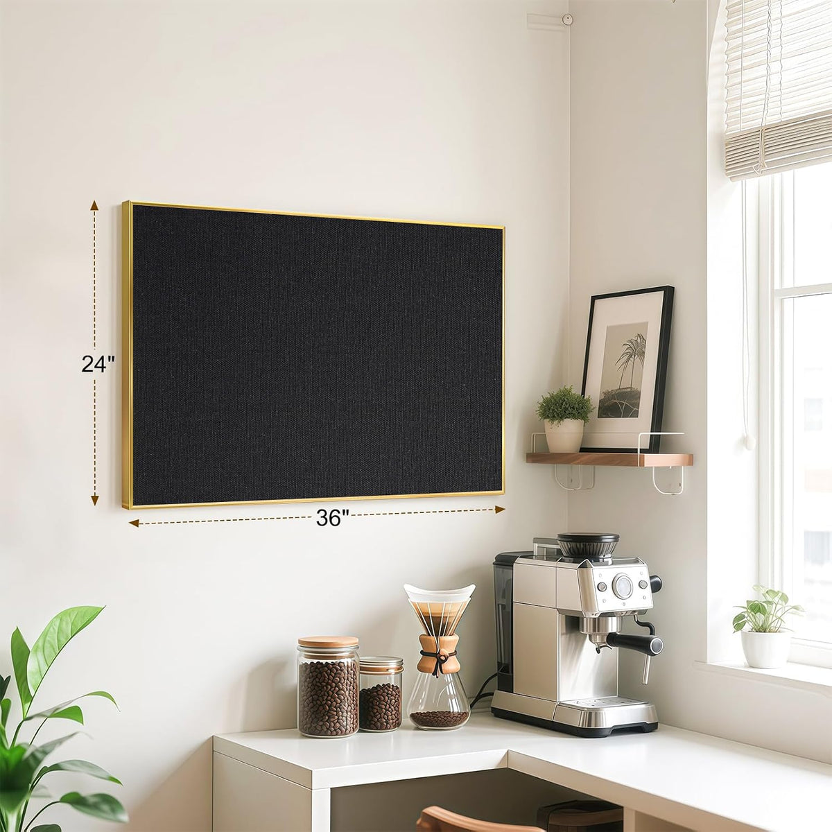 Linen Bulletin Board, 36"x24" Decorative Fabric Pin Board Vision Board