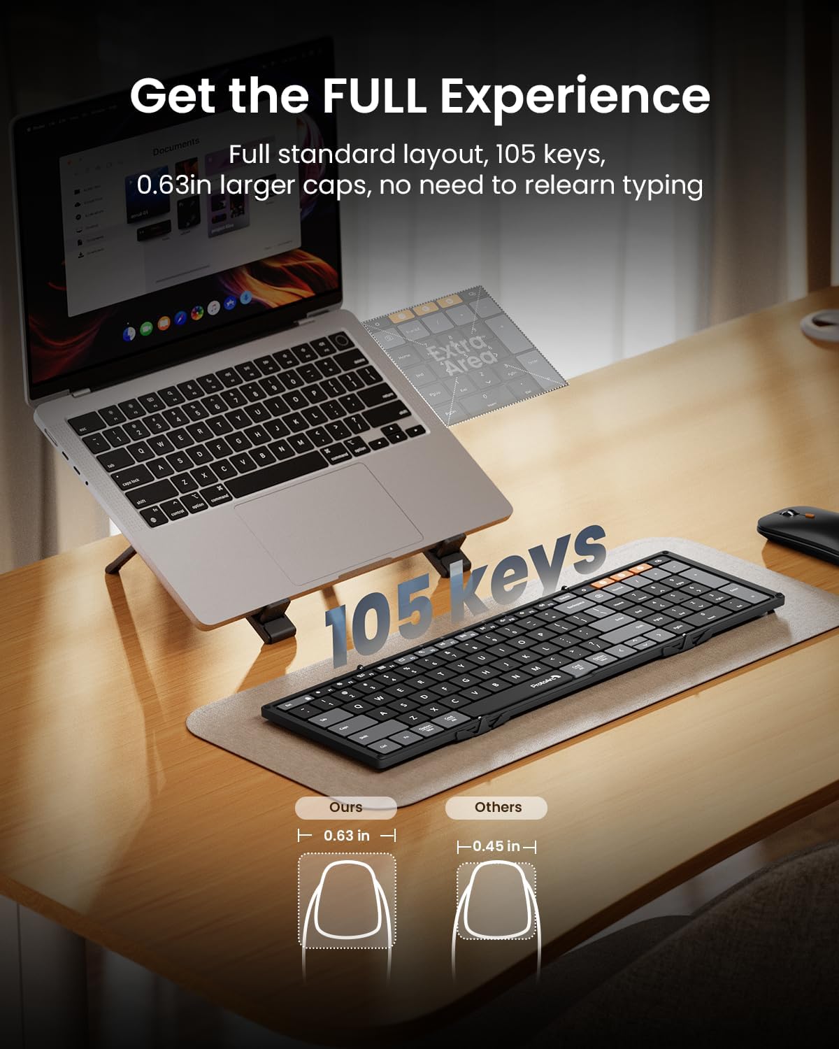 ProtoArc XKM01 CaseUp Foldable Bluetooth Keyboard Mouse Combo