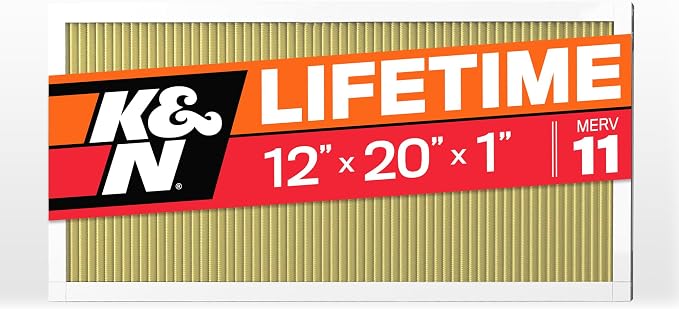 K&N 12x20x1 HVAC Furnace Air Filter, Lasts a Lifetime, Merv 11, the Last HVAC