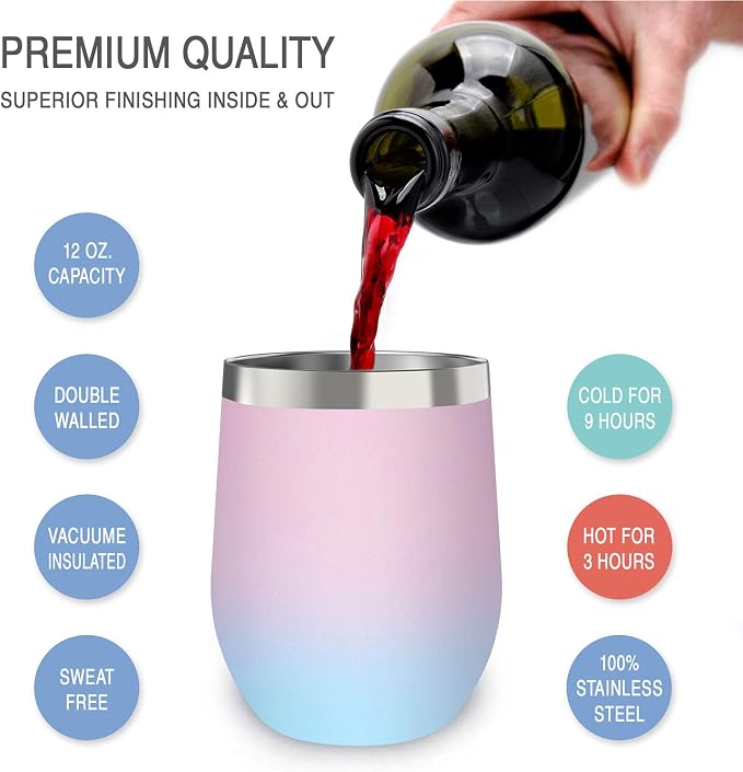 CHILLOUT LIFE 12 oz Stainless Steel Wine Tumbler