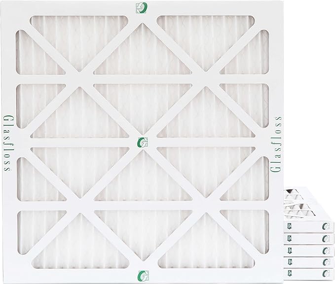 Glasfloss 18x18x1 MERV 10 Pleated Air Filters Box of 6. Actual Size: 17-1/2 x