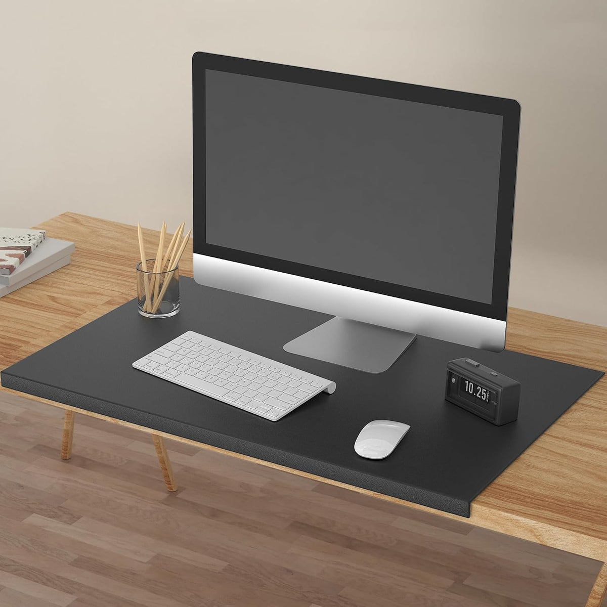Desk Mat with Edge Protector for Keyboard and Mouse, Desk Pad with Lip