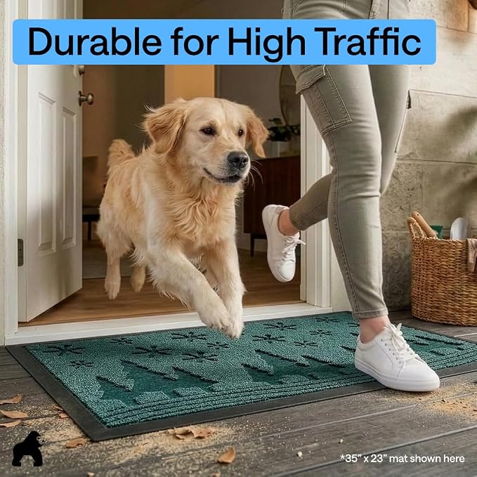 GORILLA GRIP 100% Waterproof All-Season WeatherMAX Doormat, US Designed Natural