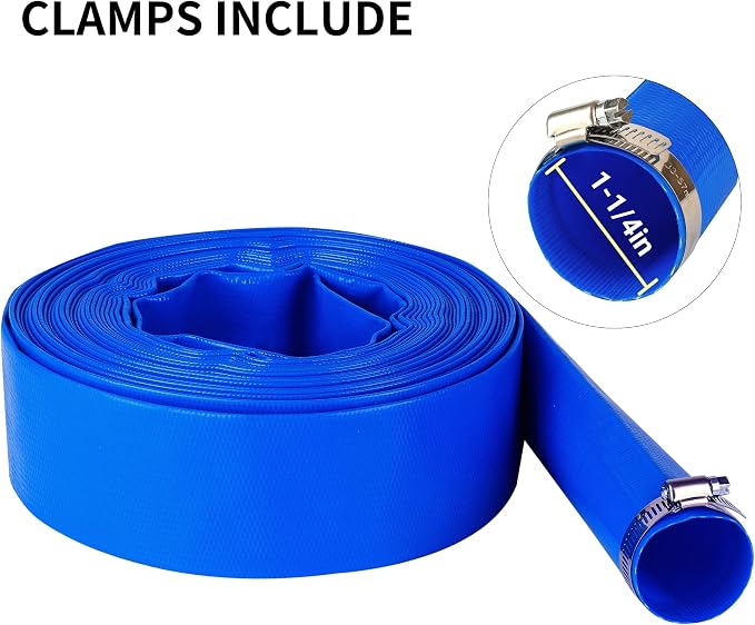 1-1/4" x 50 FT Pool Backwash Hose,
