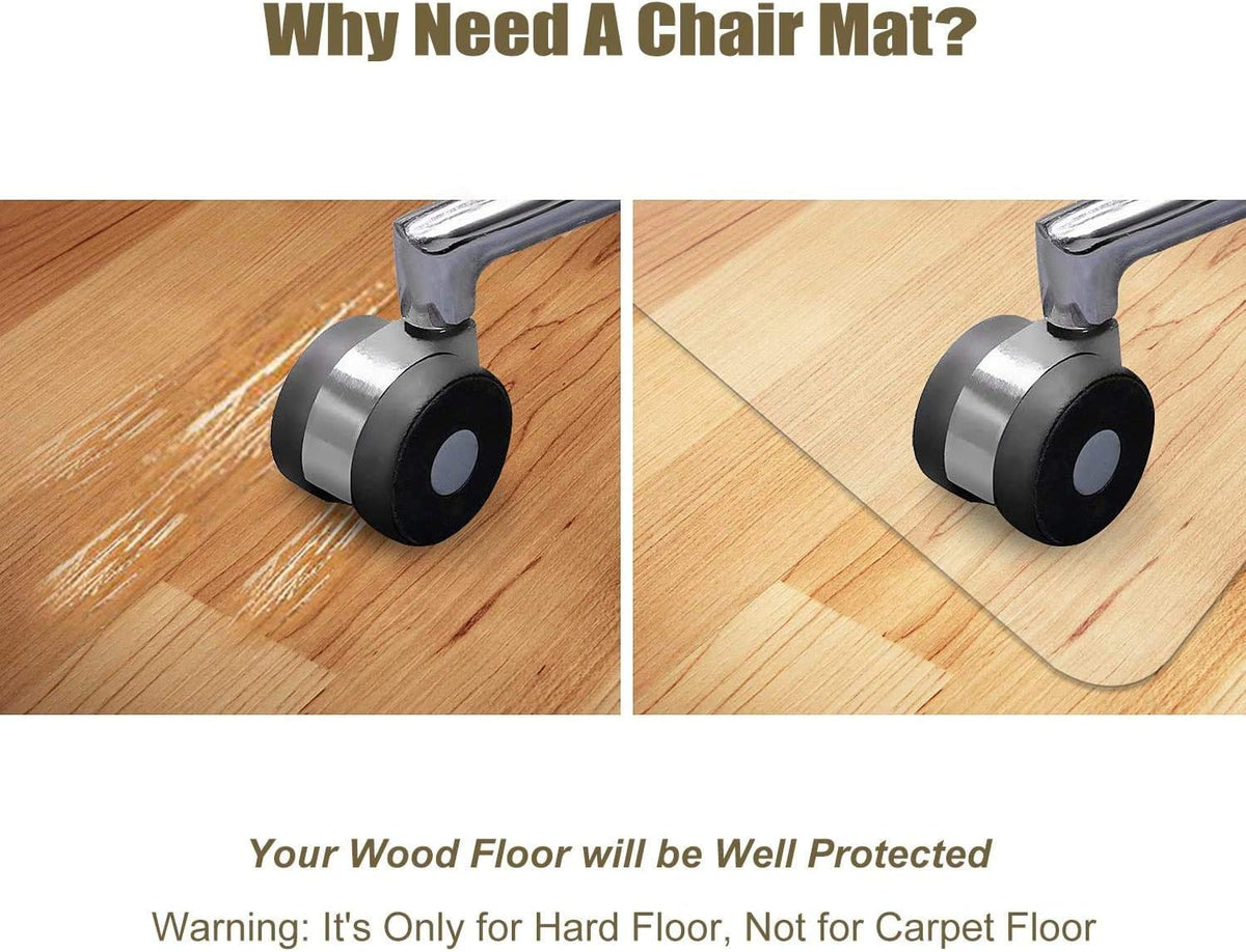 Azadx Office Chair Mat for Hardwood Floor Clear Chair Mat for Easy Glide and Protection Floor Protector for Under Desk Chair Mat Plastic Floor Mat for Office Chair(36" x 48" Rectangle for Hard Floor)
