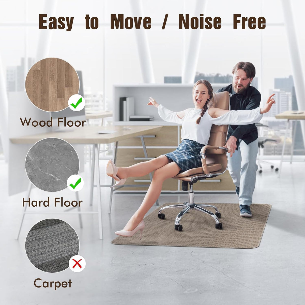 Blvornl Office Chair Mat for Hardwood Floor, Computer Chair Mat, 36" x 48"