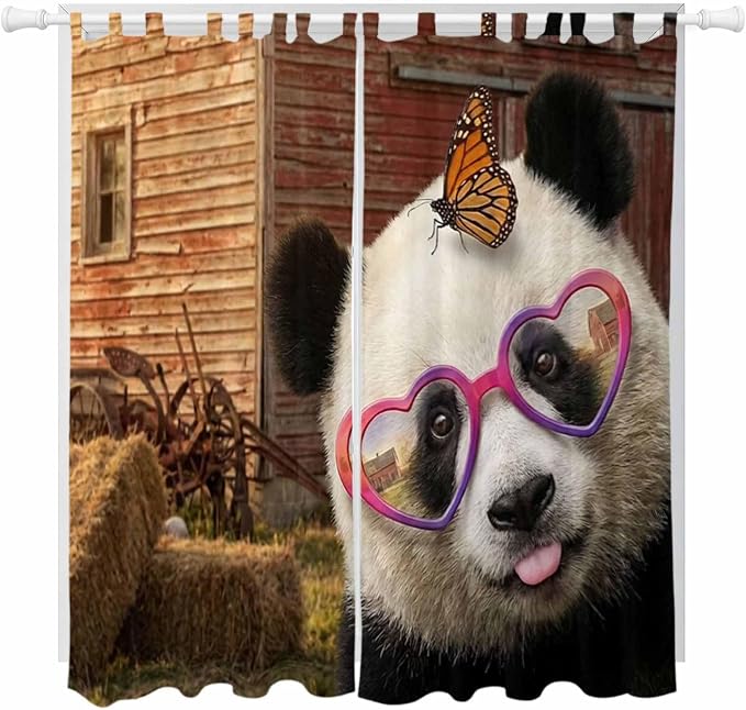 Farm Panda Living Room Curtains 84 Inch Length, Window Curtains Tab Top