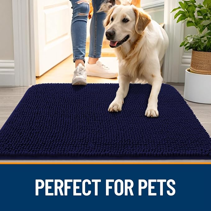 OLANLY Dog Door Mat for Muddy Paws 47x20, Absorbs Moisture and Dirt, Absorbent