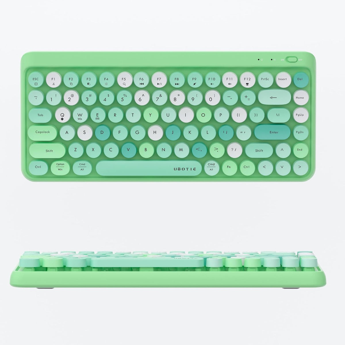 UBOTIE Portable Bluetooth Colorful Keyboards (Green-Colorful)
