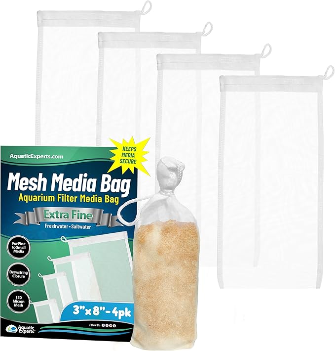 Aquatic Experts Extra Fine Aquarium Media Bag, Durable Drawstring Bags