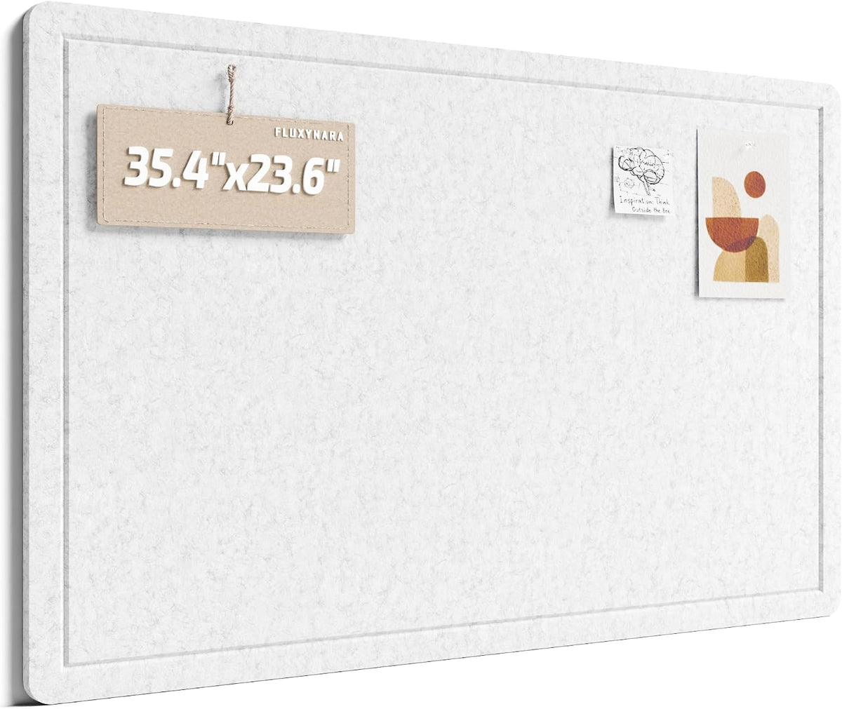 Fluxynara Felt Bulletin Board,35.4"x23.6",Minimalist Gray