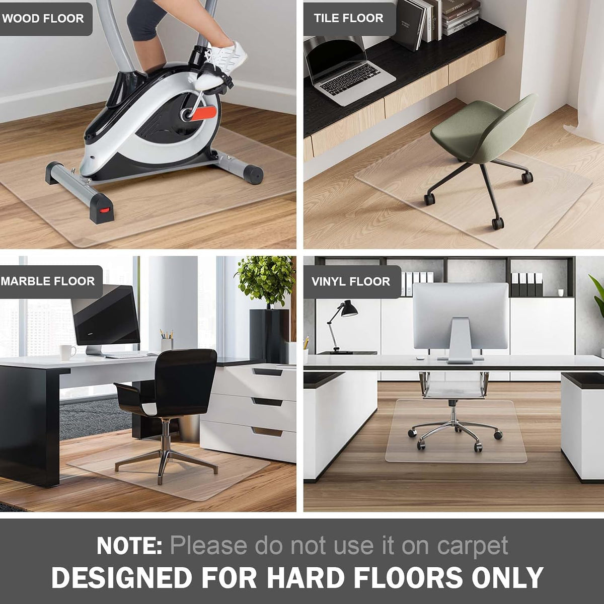 PHOUZIN Office Chair Mat for Hardwood Floor, 36" x 48" Desk Chair Mat