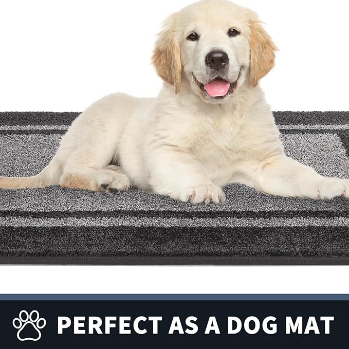 PURRUGS Dirt Trapping Door Mat 20" x 32", Non-Slip Machine Washable Entryway Rug