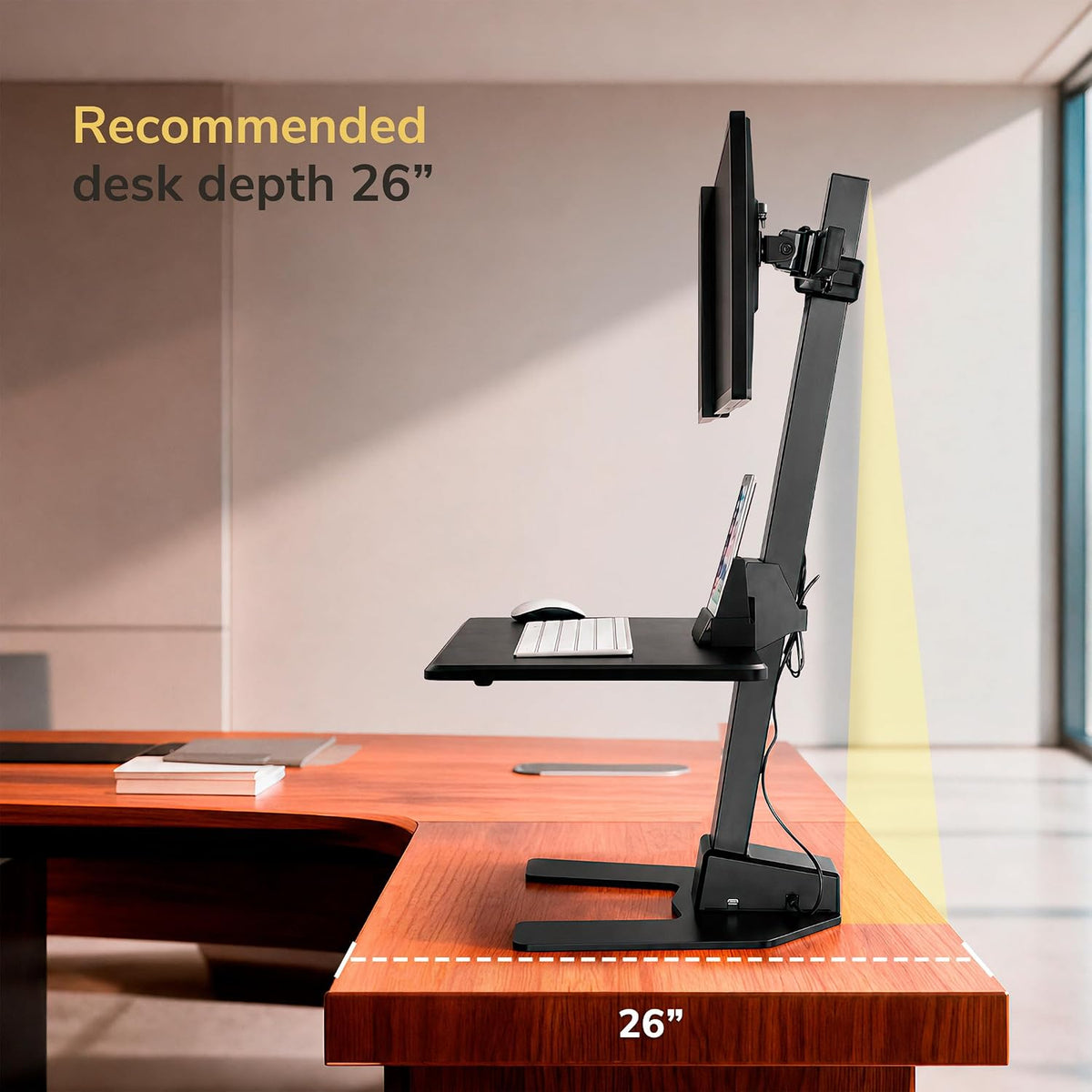 Mount-It! Dual Monitor Electric Standing Desk Converter, Sit-Stand Riser