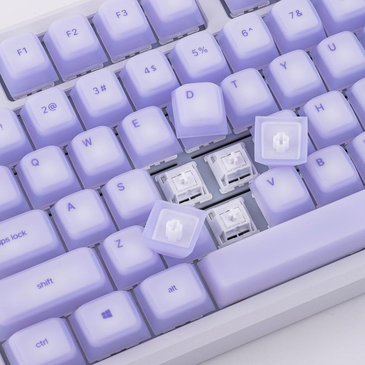 EPOMAKER AegisSil Keycap Set, Silicone Material, Cherry Profile, 113 Keys, 65%/75%/Full Size, Custom Keyboard Keycaps Set for Cherry MX, Kailh, Outemu, Gateron Mechanical Gaming Keyboard (Purple)
