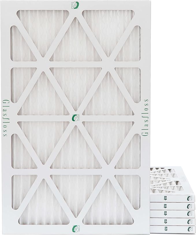 Glasfloss 14x24x1 MERV 10 Pleated Air Filters Box of 6. Actual Size: 13-1/2 x