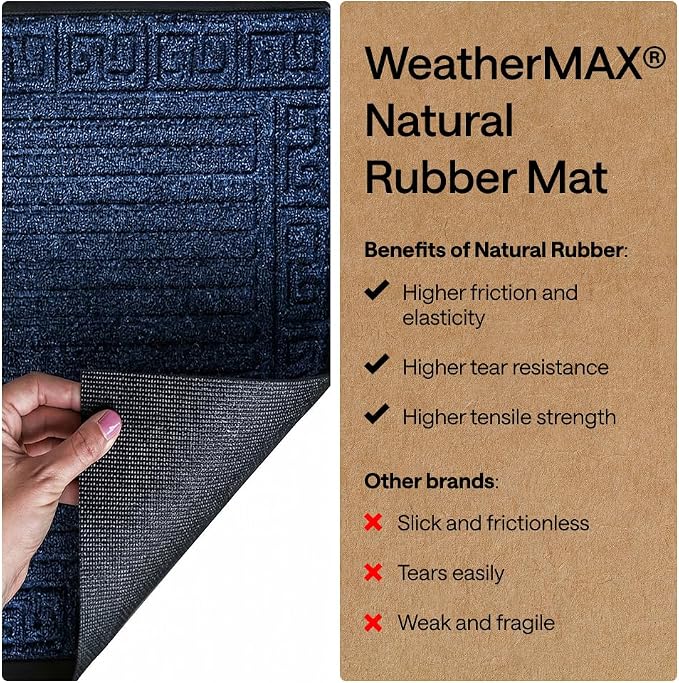 GORILLA GRIP 100% Waterproof All-Season WeatherMAX Doormat, US Designed Natural