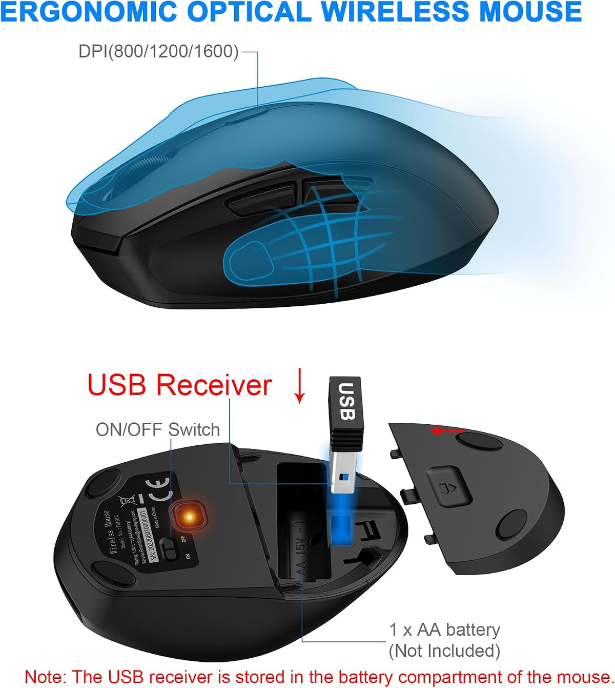 EDJO Wireless Keyboard and Mouse Combo, USB Plug & Play (Classic Black)