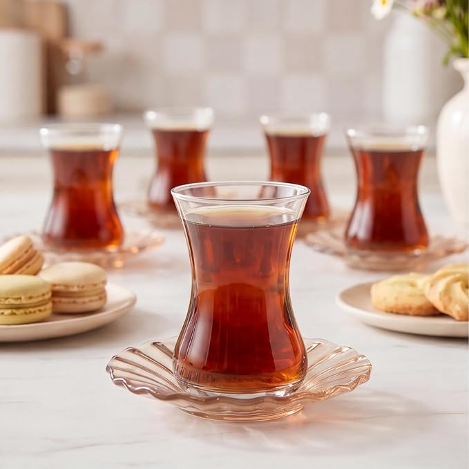 Karaca Luna 12-Piece Turkish Tea Cups