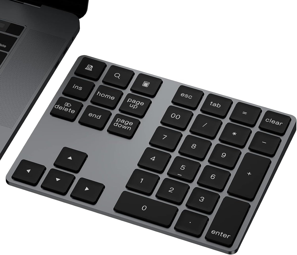 JOYEKY Wireless Number Pad Bluetooth Numeric Keypad for Laptop (Dark Grey)