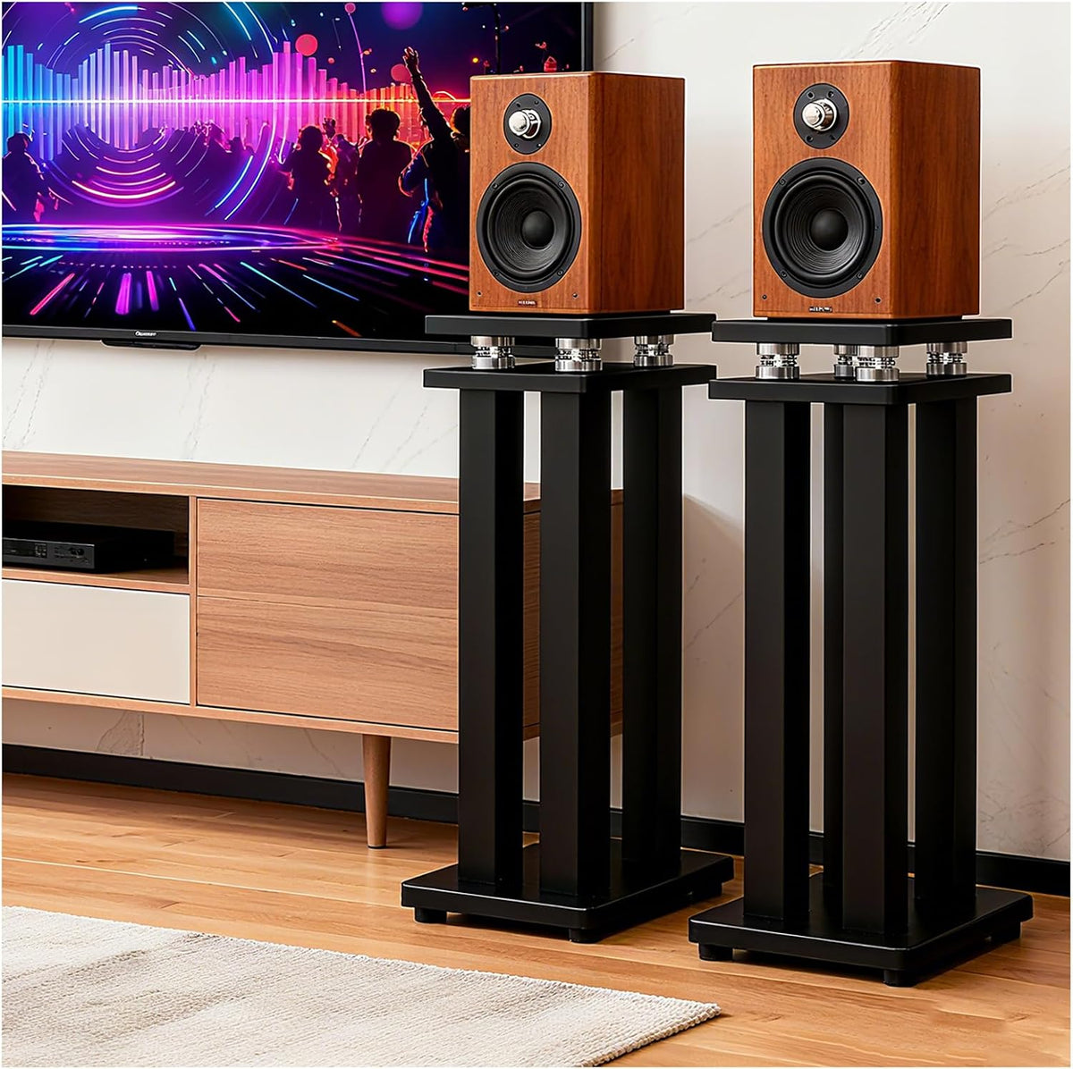 29 Inch Spring Isolation Speaker Stands, Heavy Duty 110lbs Pair