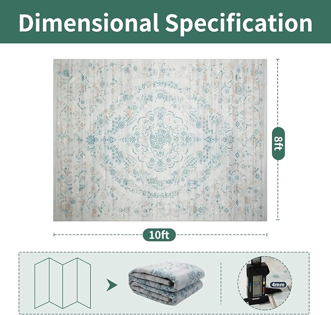 Washable Rugs 8x10 Area Rugs for Living Room-Modern Abstract Rugs for Bedroom
