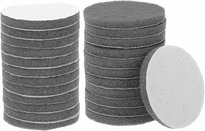 HARFINGTON 24pcs Scrubber Scouring Pads 800 Grits 4 Inch Drill Power Brush Hoop