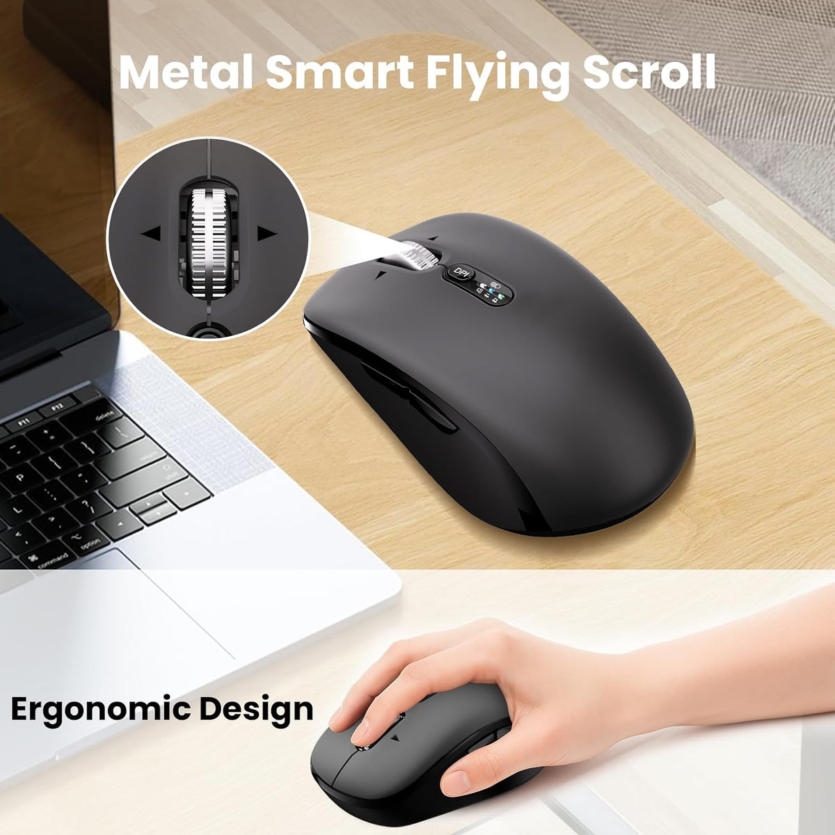 Wireless Bluetooth Keyboard and Mouse Combo (USB + Dual BT)